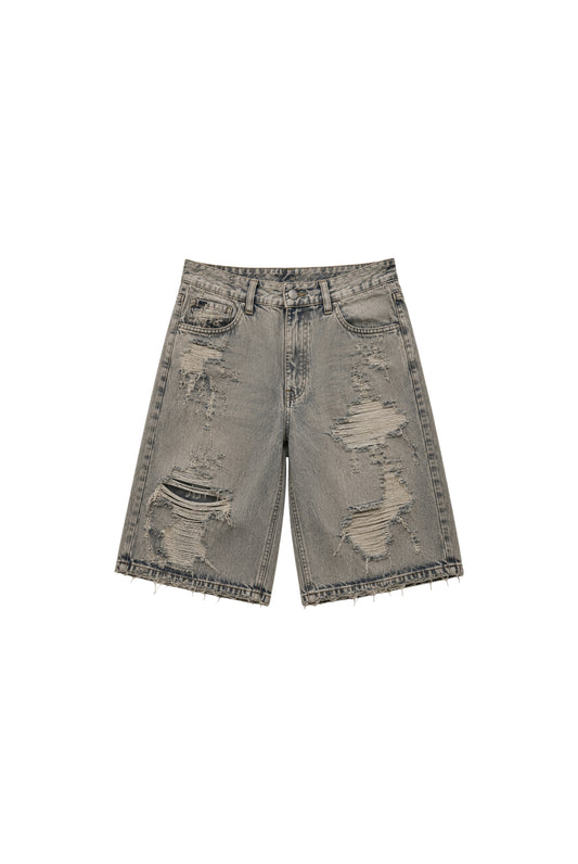 Distressed Jorts - Ash